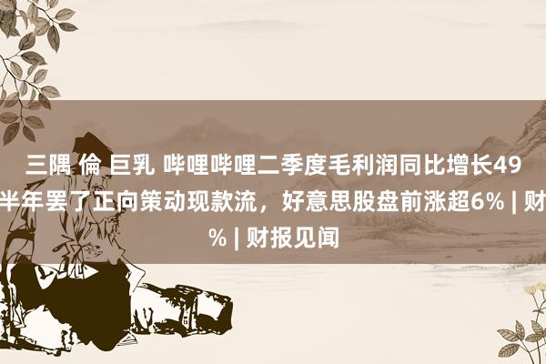 三隅 倫 巨乳 哔哩哔哩二季度毛利润同比增长49%,上半年罢了正向策动现款流,好意思股盘前涨超6% | 财报见闻