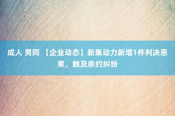 成人 男同 【企业动态】新集动力新增1件判决恶果,触及条约纠纷