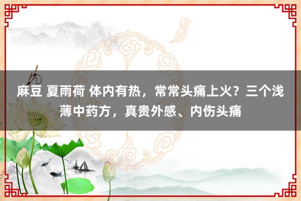 麻豆 夏雨荷 体内有热,常常头痛上火?三个浅薄中药方,真贵外感、内伤头痛